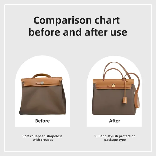 Vista 4 de DGAZ Organizador de bolso de seda para bolsas Hermes Herbag 313950, bolso de lujo y organizador de mano, inserto de bolsa Simplicity
