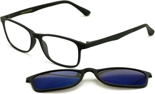 Vista 2 de TR90 - Gafas de lectura negras con clip para lentes de sol