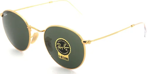 Vista 3 de Ray-Ban Authentic RB 3447 001 - Lentes redondas de metal dorado con marco dorado
