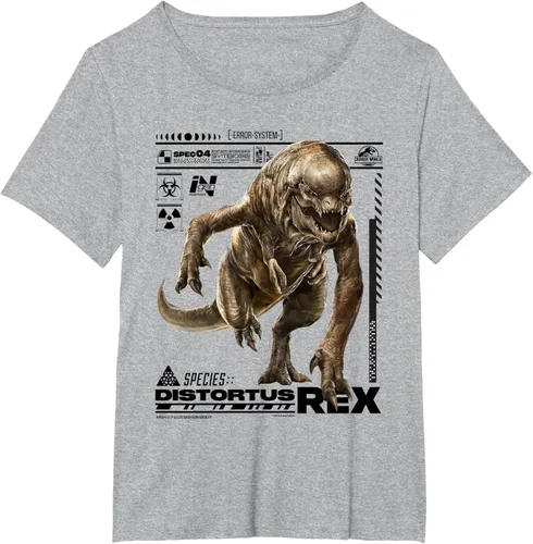 Vista 22 de Jurassic World Rebirth Distortus Rex Ingen Species File Camiseta Gris Oscuro