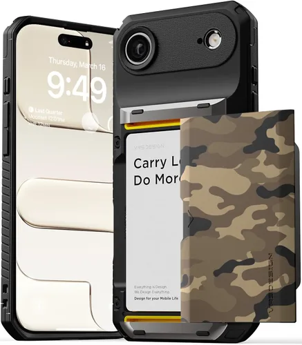 Vista 17 de VRS DESIGN Damda Glide Pro - Funda para iPhone 12 Pro Max, con [4 tarjetas] Premium Robusta [Semiautomática] Funda para tarjeta de crédito