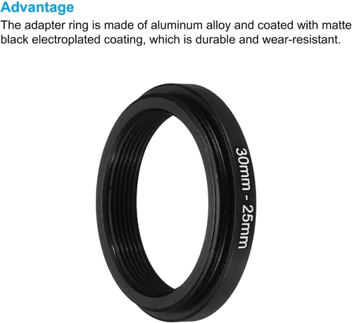 Vista 4 de PATIKIL Anillo de metal con paño de limpieza, paquete de 2 anillos adaptadores de filtro de lente de cámara, anillo adaptador de filtro de aluminio