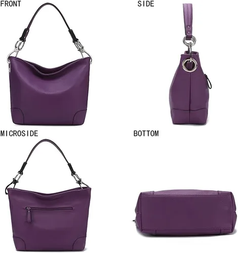 Vista 5 de MKF Collection Mia K - Bolso Hobo para mujer, de piel vegana, bolso de hombro holgado, bolso con asa superior