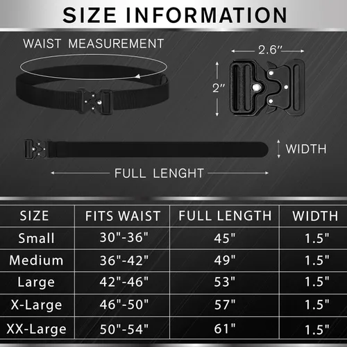 Vista 7 de TECEUM Tactical Belt – Heavy-Duty & Quick Release – Military, Work, Rigger, Duty & Utility Belt for Men