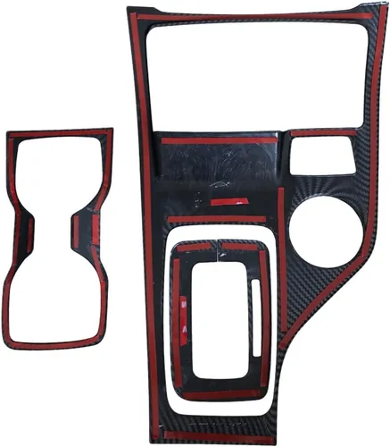 Vista 5 de ruihe Patrón de fibra de carbono para palanca de cambios de coche, panel de consola, cubierta de marco para Ford Ranger 2019 2020 2021 2022 versión