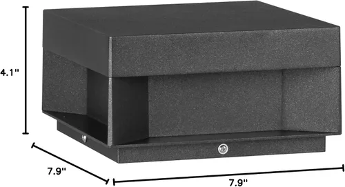 Vista 10 de MVBT Luces de poste al aire libre con cableado fijo, luces de columna de 7.9" AC100-240V, luz de pila moderna impermeable, luz de tapa de poste