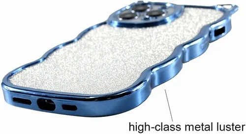 Vista 3 de Funda con purpurina para mujer para iPhone 12 Pro Max, marco ondulado rizado, funda brillante para iPhone 12 Pro Max lindas orejas de gatito en 3D