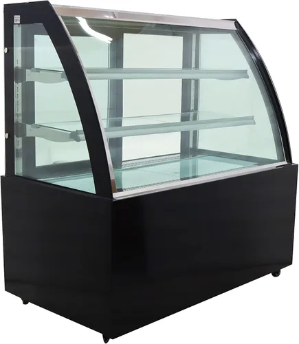 Vista 7 de INTBUYING 220V 46inch vidrio refrigerado pastel escaparate panadería vitrina gabinete piso arco en forma de arco puerta trasera