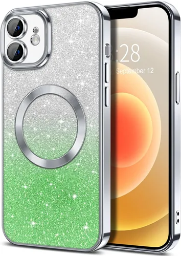 Vista 69 de Hython Funda para iPhone 13 Pro transparente con purpurina magnética [compatible con MagSafe] Protector completo de lente de cámara delgado