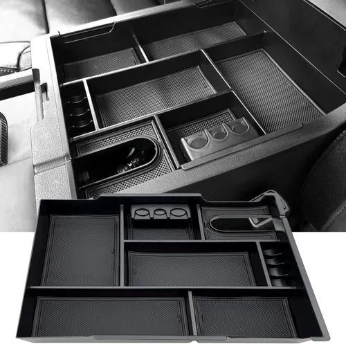 Vista 9 de Compatible con accesorios Toyota Tundra Organizador de bandeja de consola central para Tundra 2022 2023 2024 2025 Inserto ABS Caja de almacenamiento