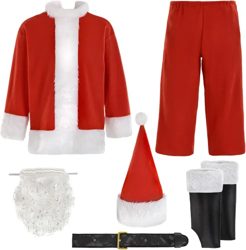Vista 3 de Traje clásico de Papá Noel Tamaño estándar para adultos 1 pieza