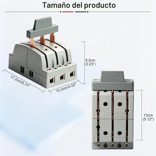 Vista 2 de 380V 100A 3 Polo Doble Tiro Fuente de Alimentación Control de Seguridad Interruptor Cuchillo Gris