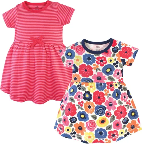 Vista 35 de Touched by Nature - Vestidos de manga corta y manga larga de algodón orgánico para niñas pequeñas, bebés y mujeres Manga larga con flores abstractas