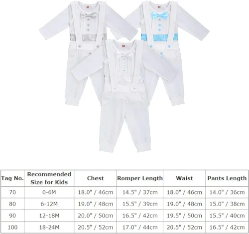Vista 7 de Traje de bautizo para bebés y niños, traje de bautizo, pajarita, pantalones con tirantes, traje de esmoquin para fiesta de boda, conjunto de ropa