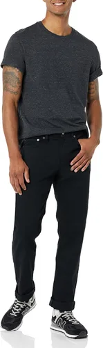 Vista 4 de Tienda Essentials Camiseta de manga corta con cuello redondo para hombre, ajuste regular, paquete de 2