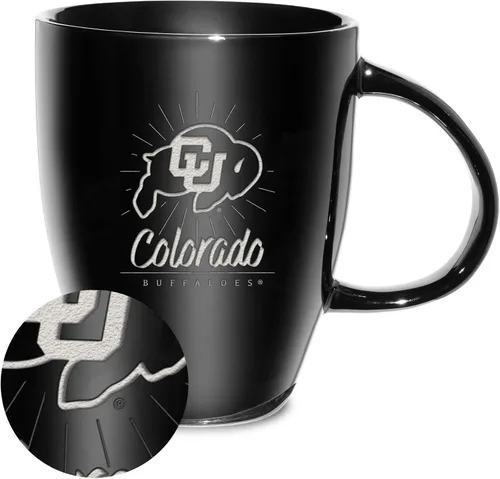 Vista 64 de Rico Industries - Taza de lustre cerámico con grabado láser de la NCAA de 18oz - Café-Té
