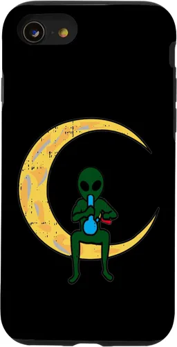 Vista 18 de iPhone 16 Alien Smoking Bong High Moon Cool Weed CBD Cannabis Gift Case