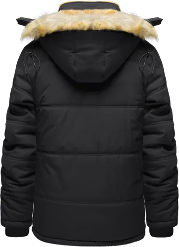 Vista 3 de MAGCOMSEN Men's Winter Coat Fleece Lined Parka Jacket Hooded Puffer Jacket Thicken Warm Fur Coat Men Outerwear