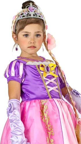 Vista 3 de Aoiviss Girls Rapunzel Costume Princess Dress Up Clothes for Birthday Halloween Cosplay Purple