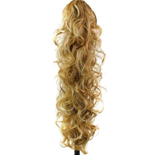 Vista 7 de S-ssoy extensión de cabello sintético rizado para cola de caballo de 31 pulgadas de largo con pinza de garra, pieza de pelo para coleta ondulado 12#