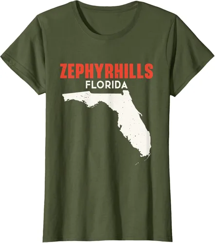 Vista 19 de Zephyrhills Florida USA State America Travel Floridian T-Shirt, Negro