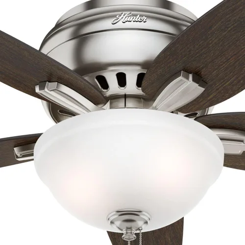 Vista 9 de Hunter Fan Company, 51082 Newsome Ventilador de techo de perfil bajo de níquel cepillado de 42 pulgadas con kit de luz LED y cadena de tracción