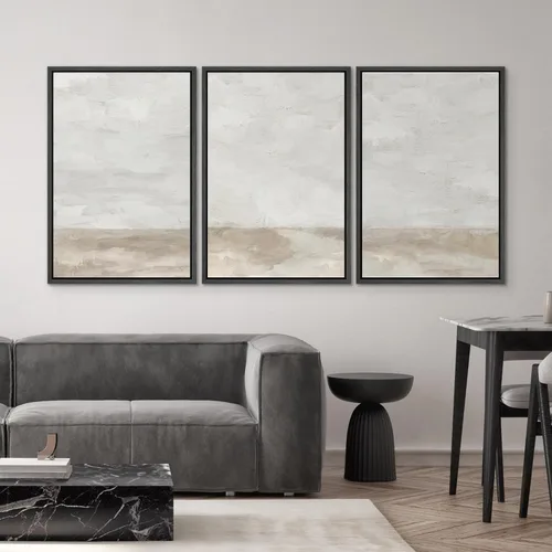 Vista 58 de SIGNWIN Lienzo enmarcado para pared, juego de arte pastel con cadena montañosa, bosque, niebla, naturaleza silvestre, ilustraciones modernas, arte
