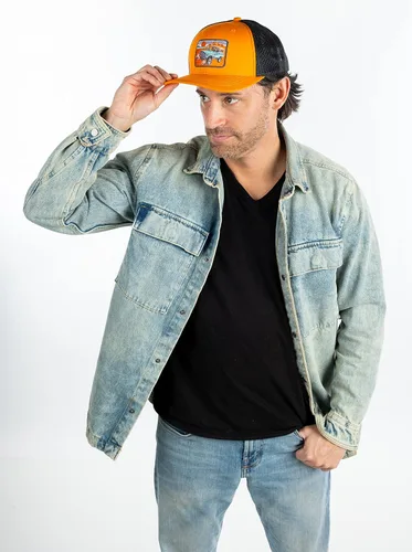 Vista 4 de Funky Junque Gorra de béisbol para hombre y mujer, con parche de malla al aire libre, ajuste ajustable, retro, transpirable