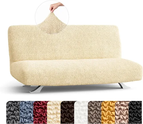 Vista 15 de PAULATO BY GA.I.CO. Funda elástica para sofá de futón de 1 pieza, funda bielástica para sofá cama sin brazos, protector de muebles, lavable a