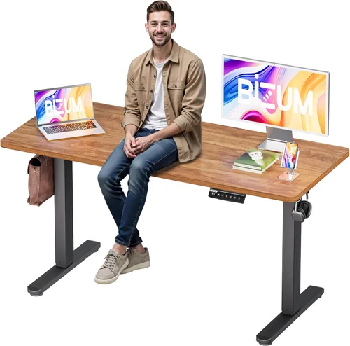 Vista 15 de BIZUM - Escritorio de pie eléctrico de 40x24 pulgadas con ajuste de altura y configuraciones de memoria, escritorio ergonómico para sentarse o estar