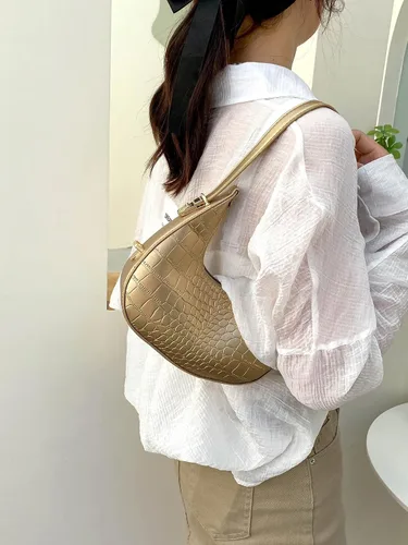 Vista 4 de Verdusa Bolso de mano metálico de piel sintética con asa superior para mujer