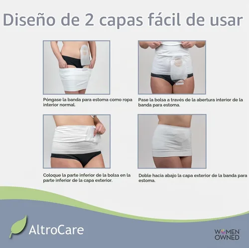 Vista 5 de Prenda de apoyo para el estoma. envoltura de ostomía con bolsillo interior para sostener la bolsa.