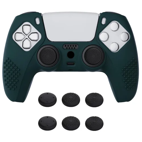 Vista 14 de eXtremeRate PlayVital Aqua Green 3D Studded Edition Anti-Slip Silicone Cover Skin for ps5 Controller, Soft Rubber Case for PS5 Wireless Controller