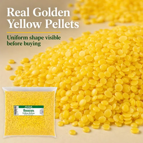 Vista 7 de Stakich Gránulos de cera de abeja amarilla pura – 100% natural, grado cosmético, calidad premium – (10 libras (en bolsas de 1 libra))