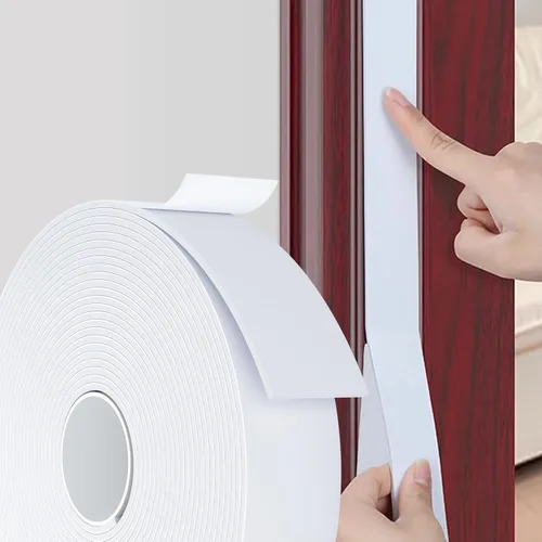 Vista 11 de Burlete Sello para Puerta Blanco, 1 Pulgada de Ancho X 1/4 Pulgada de Grosor, Sello de Ventana de Aire Acondicionado, Cinta de Espuma Autoadhesiva