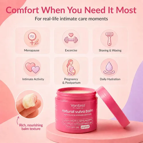 Vista 6 de Vanibiss Natural Vulva Balm - Crema Vulva y crema hidratante tópica para el cuidado de la piel tierna, alivia la sequedad, picazón, rozaduras