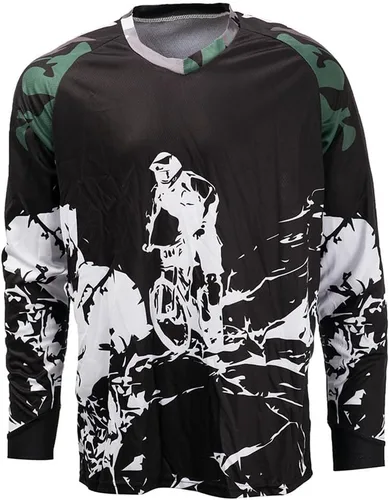 Vista 9 de Hotlion Camiseta de ciclismo para hombre, manga larga, MTB Motocross, ropa de carreras todoterreno