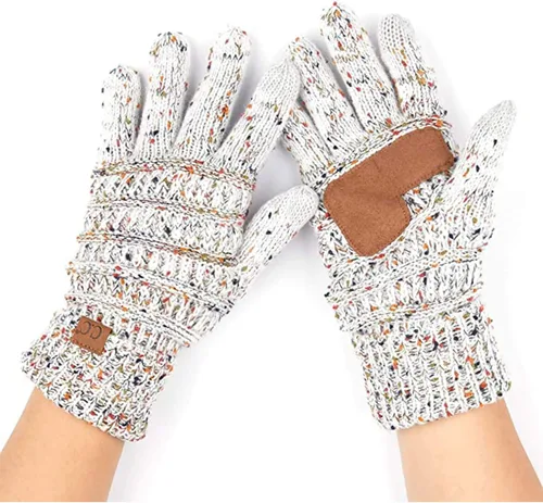 Vista 14 de Funky Junque Guantes de invierno para mujer – Lindos guantes de punto con forro polar para pantalla táctil y mensajería para mujeres, accesorios
