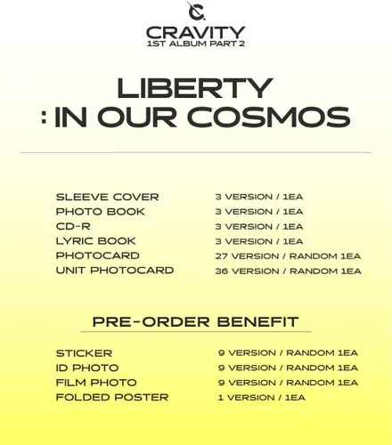 Vista 2 de Starship CRAVITY - LIBERTY : IN OUR COSMOS (Vol.1 Parte 2) Álbum+Juego de tarjetas fotográficas adicionales (ADRENALINE ver.) (L100005800)