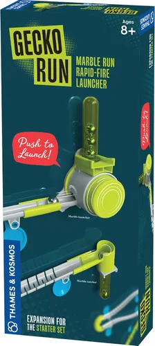Vista 12 de Paquete de expansión de esquina flexible Gecko Run Marble Run de Thames & Kosmos – Truco extra para el conjunto de inicio de Marble Run vertical