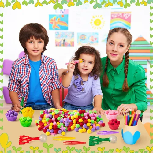 Vista 5 de EZdhuawuse Summer Insects - Juguetes sensoriales de relleno de cubo – Regalo de fiesta de verano, 268 piezas, clasificación, clasificación, juego