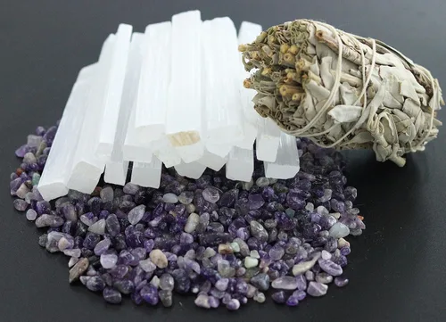 Vista 4 de XIANNVXI Cristal de selenita de 4 pulgadas, 6 varillas de selenita, cristales a granel para curación de Reiki, energía metafísica, protección