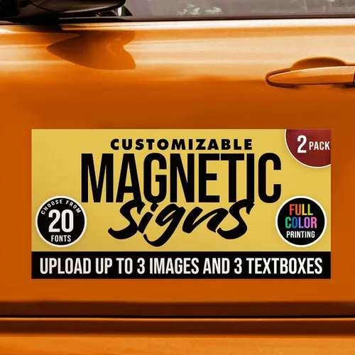 Vista 9 de Letreros magnéticos personalizados de 12 x 24 pulgadas a todo color para negocios y publicidad, imanes de vinilo personalizados de 30 mil
