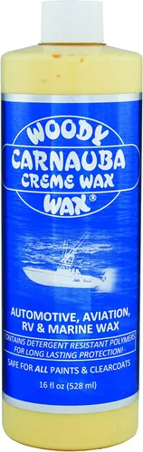 Vista 8 de Woody Wax Cera de crema de carnauba, cera profesional de alto brillo marino, RV y aviación, protección UV para pintura y capa transparente