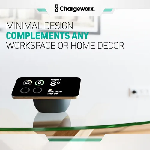 Vista 4 de CHARGEWORX Soporte de carga inalámbrico magnético compatible con Magsafe, soporte de silicona premium para iPhone 16/15/14/13/12, gestión discreta