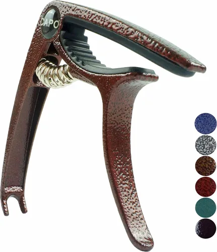 Vista 7 de Cejilla para guitarra, Cejilla ligera de aleación de zinc para guitarras acústicas y eléctricas, bajo, mandolina, banjo, ukelele (Negro plateado)