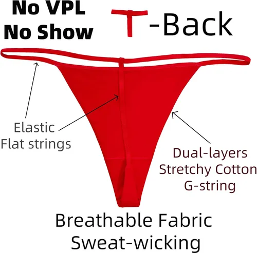 Vista 8 de Tangas de algodón G para mujer, ropa interior sin costuras, tangas, sexy, paquete de 4