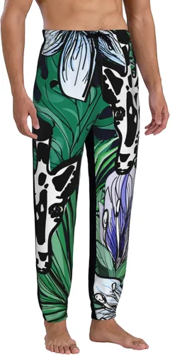 Vista 3 de Jutdopt Men Beautiful Pattern with Flowers Sweatpants Joggers Sweatpants Baggy Jogger Pants with Pocket for Men