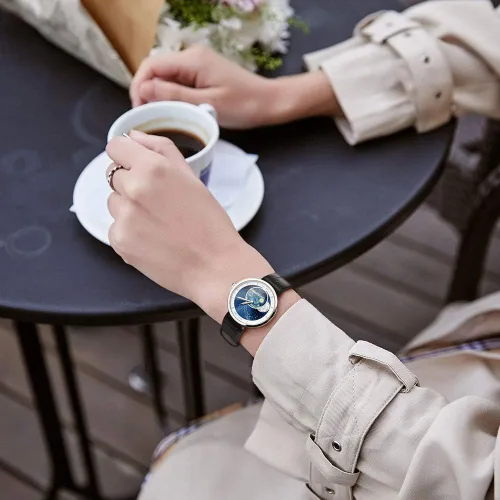 Vista 7 de AGELOCER Women's Top Brand Blue Moon Phase Lightweight Analog Quartz Business Casual Fashion Ladies Watch Luxury Elegant Christmas Valentine