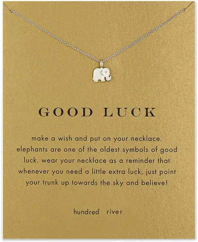 Vista 3 de Baydurcan Collar de Amistad con Ancla, Brújula, Elefante de la Buena Suerte, Collar con Mensaje Tarjeta de Regalo